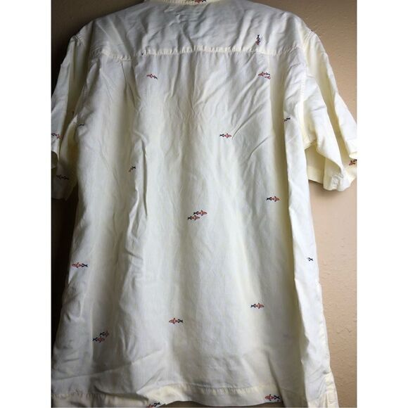 Quiksilver Edition Men's Comfort Fit Casual With Print fish Shirt Size L Short S - Picture 4 of 10